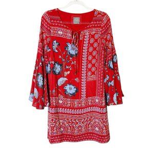 Anthropologie‎ Vanessa Virginia Silk Bell Sleeve Dress Women’s Size 6 Small